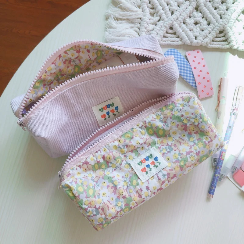 Fresh Sweet Purple Series Makeup Bag Makeup Storage Bag Makeup Brush Organizer Student Large Capacity Pencil Bag 241212
