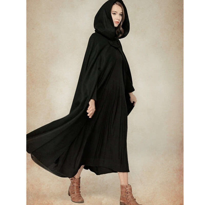 European And American Five Color Hooded Shawl Extended Halloween Cloak Coat, Women's Fashionable Quality Classic Coat