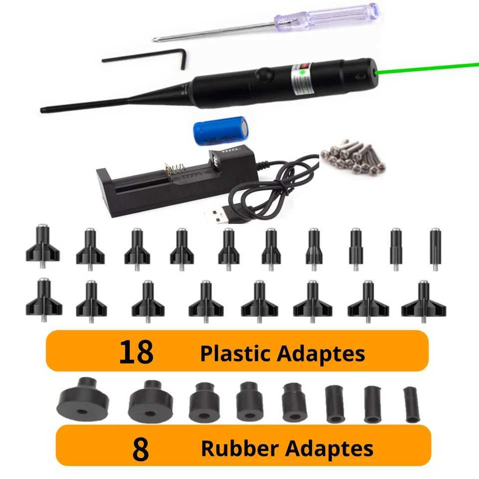 Universal Laser Bore Sight Kit for .177 .22 to .78 Caliber Rif Pistol Shotgun Boresighter CollimatorXJ241214