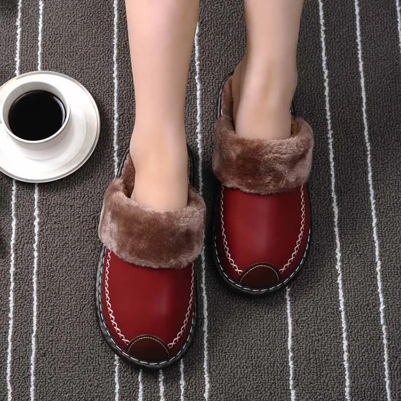 Eyriphy Warm Slippers For Womens Mens Thick Sole Fluffy Fuzzy House Shoes Casual Bedroom Couple Indoor Cozy Cotton Shoe 241214