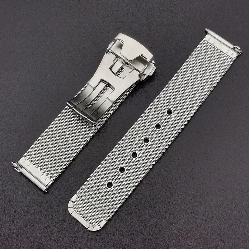 Mesh Stainless Steel Strap 20mm 22mm for Omega 007 Diver 300 Watch Band Men Metal Folding Buckle Watchband Bracelet 241213 - view 4