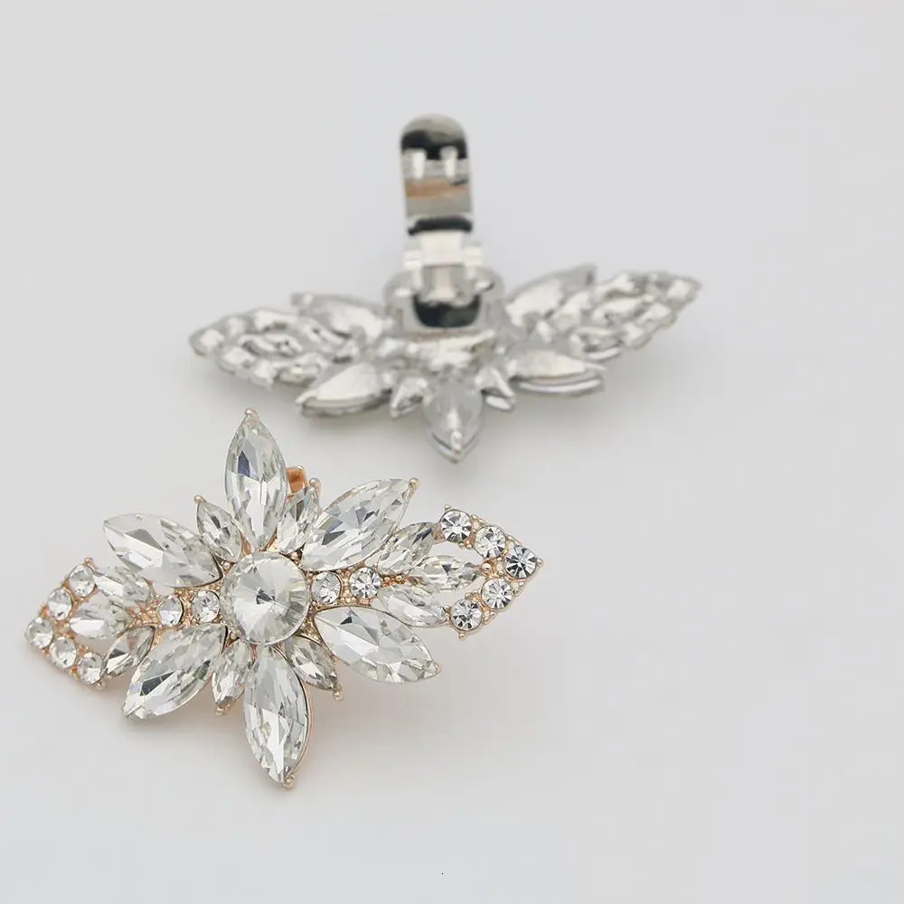 1 piece of womens high-heeled rhinestone shoe decoration clip charm buckle square clip shining clip wedding bride decoration accessory 241213