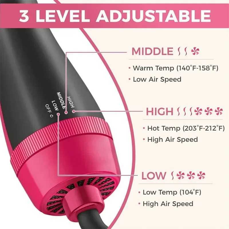 Hot air brush multifunctional hair dryer straightener hair curler comb replaceable hair salon styling device hair curler W241214
