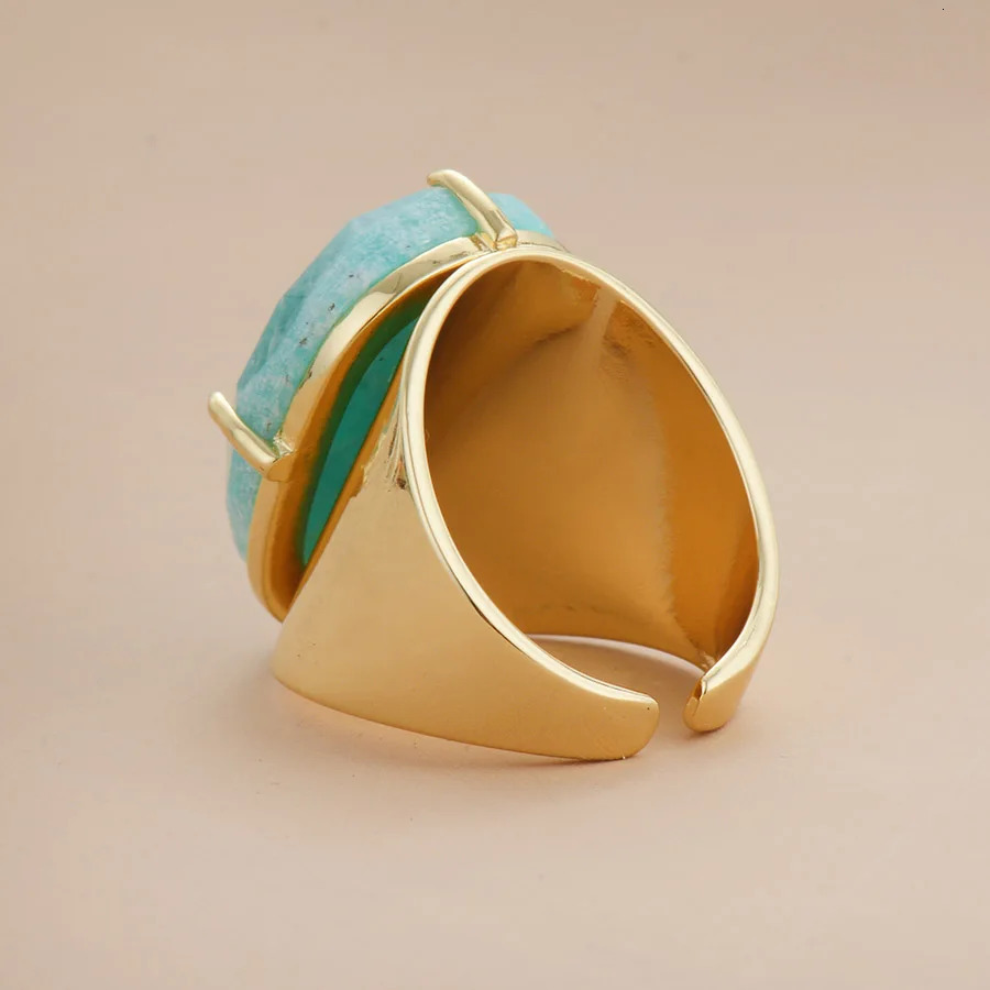 Big Stone Rings High Quality Jewelry Fashion Gold Plated ite Party Ring Size 7 241214