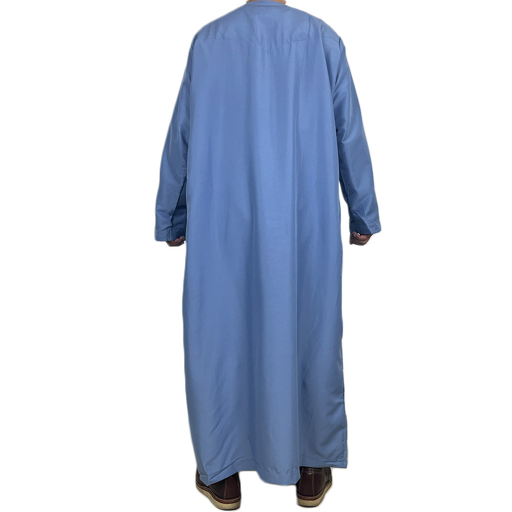 Ethnic Clothing 1Piece Mens Jubba Thobe Kaftan Long Pakistan Aman Abaya Muslim Saudi Arabia Djellaba Islam Clothing Prayer Robe Ramadan A04