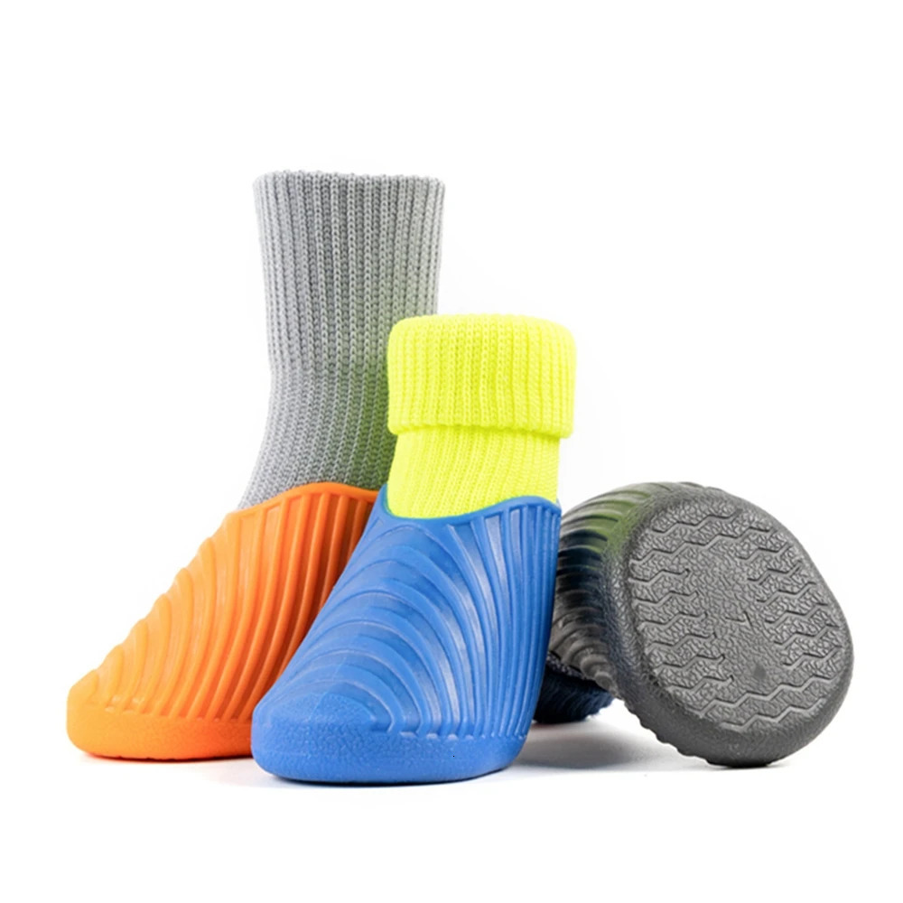 4PCS/Set Outdoor Sports Shoes Dog Paw Protecto Boots Pet Waterproof Rain Winter Pet Snow Shoes Puppy Sock Shoes with Antislip 241213