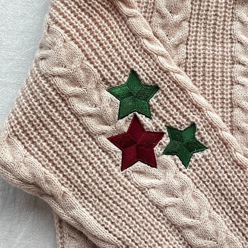 Autumn Winter Christmas Tree Knitted Cardigans women Casual Long Sleeve Star Embroidery Sweater 241214