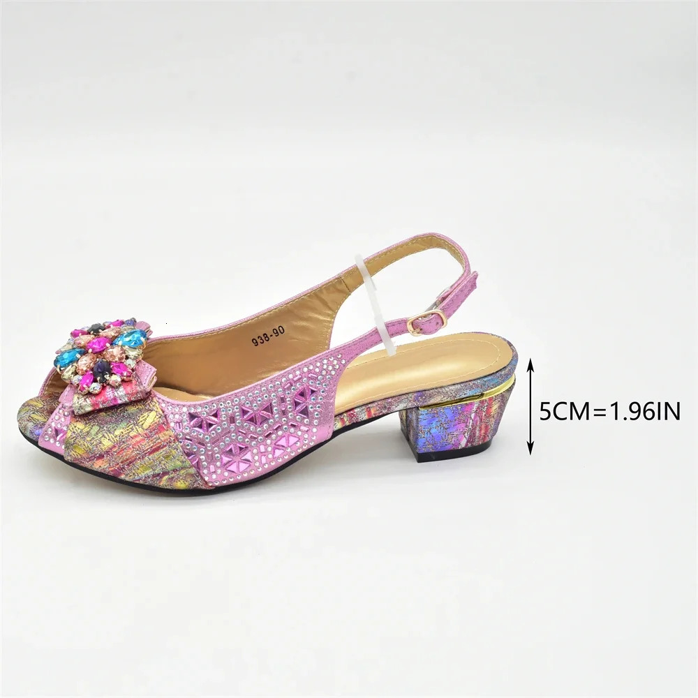 Fashion Italian Shoe Bag Set Designer 2024 African Ladies Shoes And Bags Decorated With Rhie Wedding Women Pumps