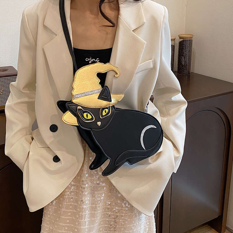 Niche Design Alien Commuter Crossbody Ins Fengsen Soft Girl Creative Kitten Shoulder Bag 2024 New Casual Versatile Fashion Clothing