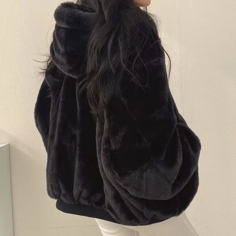 Jacket Plush Thick Women Coats Double-sided Lamb Wool Cotton Overcoat Plus Size Korean Solid Loose Female Clothing Autumn Winter 241214