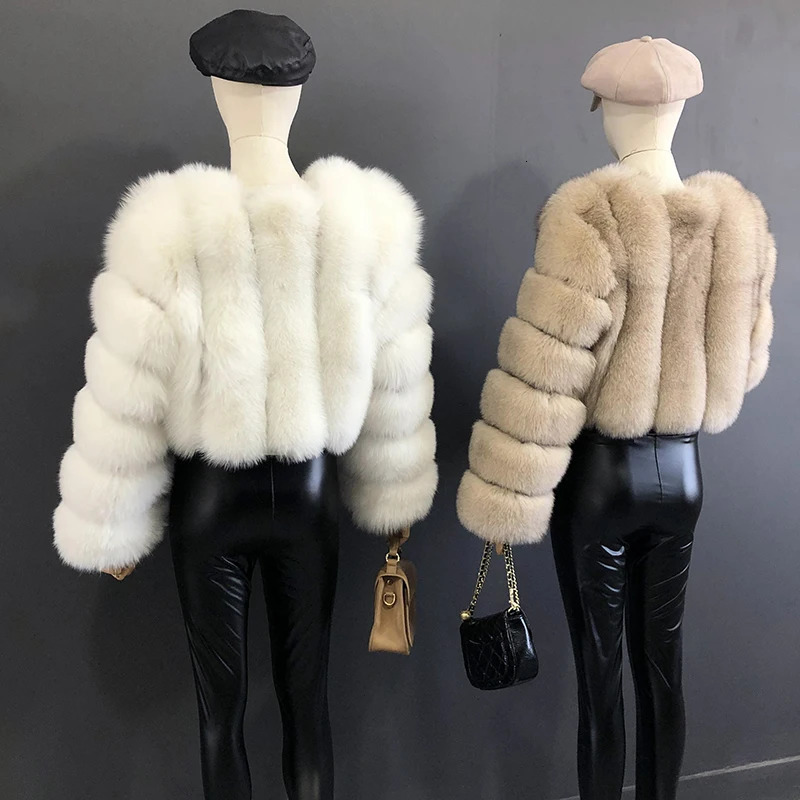 Style Women Fur Coat Real Fox Jacket Natural Short Clothing Full Length Sleeve Female 241211
