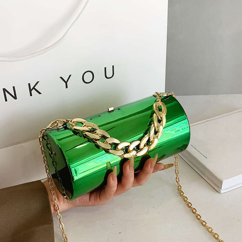 Ins internet celebrity shiny bread women's chain single shoulder crossbody cydrical niche pen holder bag women 2024 new casual fashion trend clot