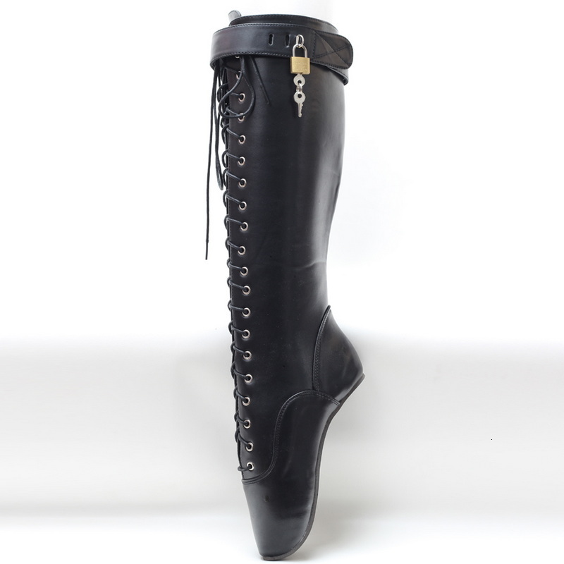18Cm Hoof Heelless Women Knee High Ballet Boots,Fetish Dance Shoes,Men Cosplay Botas,Black,Peach,36-46,Custom Colors,Dropship