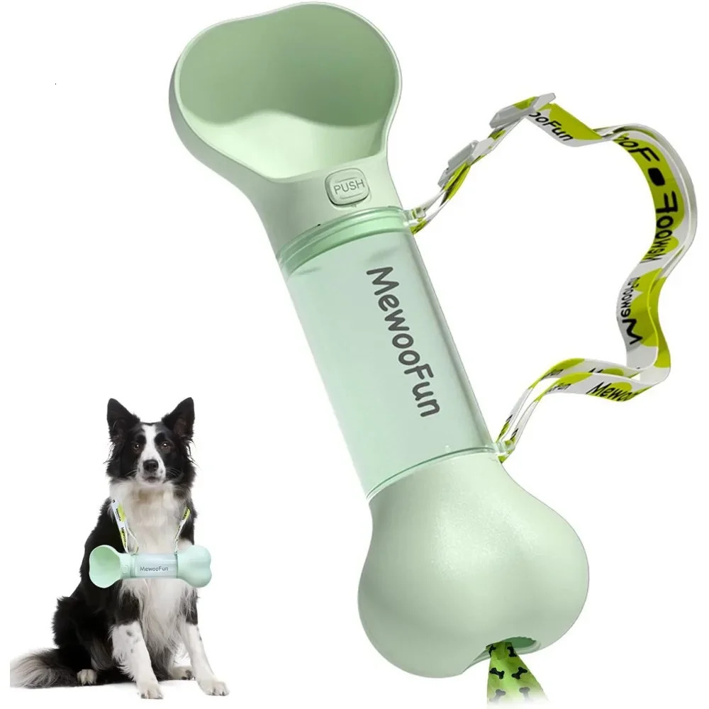 free shipping High Quality 286ml lti-functional Outdoor Unique with Poop Bag Dog Feeders Pet Travel Water Bottle No Spills 241214