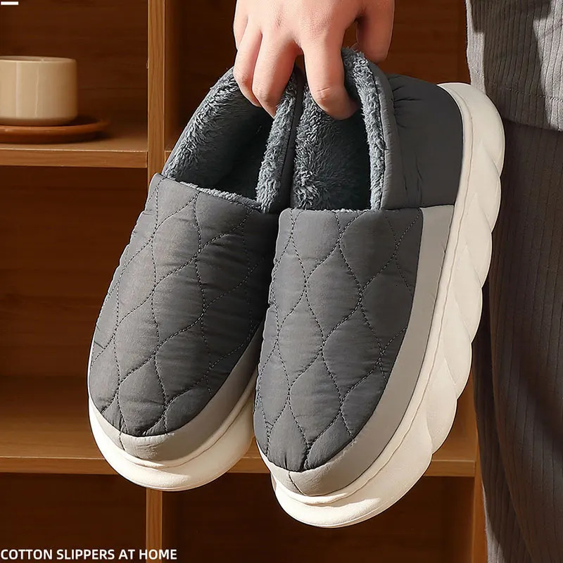 Bebealy Winter Men Shoes Short Plush Slippers Outdoor Fur Nonslip House Casual Fuzzy Soft Cozy Women 241214