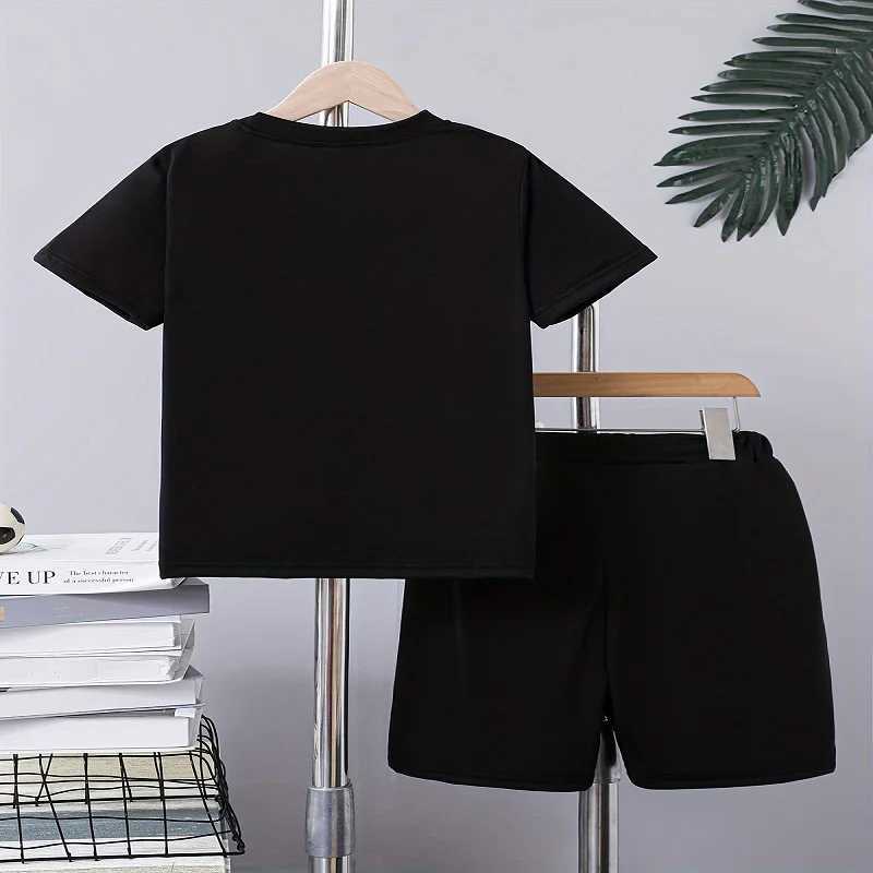 Clothing Sets Summer Baby Girl Clothes Kid Boy Football Printing T-Shirts Pants Suit Children Short Sleeve Top and Bottom 2 Pieces Set H241214
