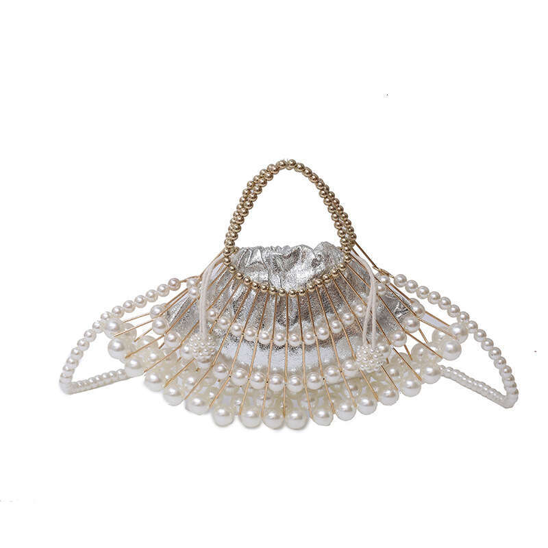 women's bag with niche design, pearl shoulder crossbody internet famous western-style bead handbag, evening bag, 2024 new casual fashion trend cl