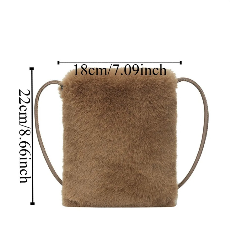 plush messenger bag mobile phone cross shaped bag high-quality mini sling bag womens ten font wallet shoulder bag mobile phone bag 241213