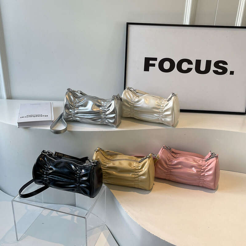 niche design crossbody female internet celebrity creative pleated candy shoulder large capacity pillow bag 2024 temperament versatile new trend clothi