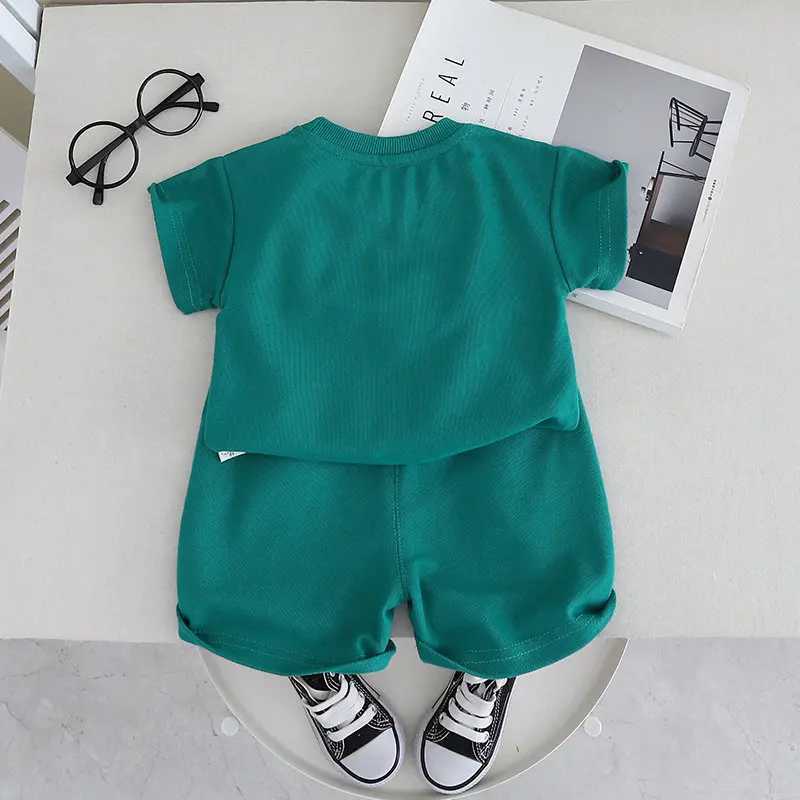 Clothing Sets Children Clothes Suit Summer Kids Boys Girls Cartoon Animal T Shirt Shorts 2Pcs/Set Kids Infant Clothes Toddler Sportswear H241214