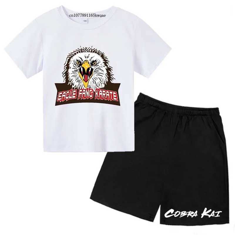 Clothing Sets Eagle Fang Karate Kids Summer Soft Breathable T-shirts+Pants 2pcs Sports Suits 2-13Years Boys Girls Fashion Outfits Clothes Sets H241214