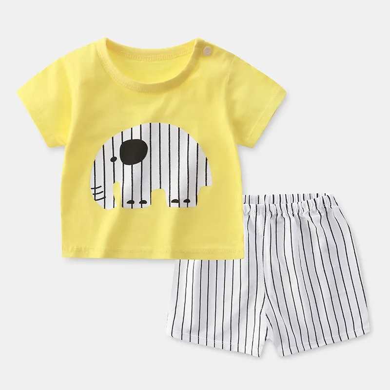 Clothing Sets Summer Short Sleeve Tracksuits For Boys And Girls Casual Loose TShirt Children New Round Neck Tops Loose Shorts Fashion 2pcs H241214