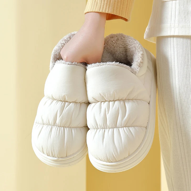 Winter Warm Thick Furry Women Ankle Boots Indoor Plush Slippers Ladies Men Outside Home Cotton Shoes 241214