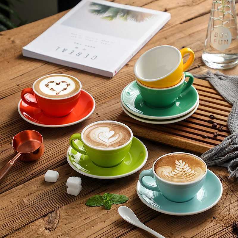 Creative Color 150ml espresso cup with sauce dessert plate tea cup for couples g gift tabletop decoration Y241214