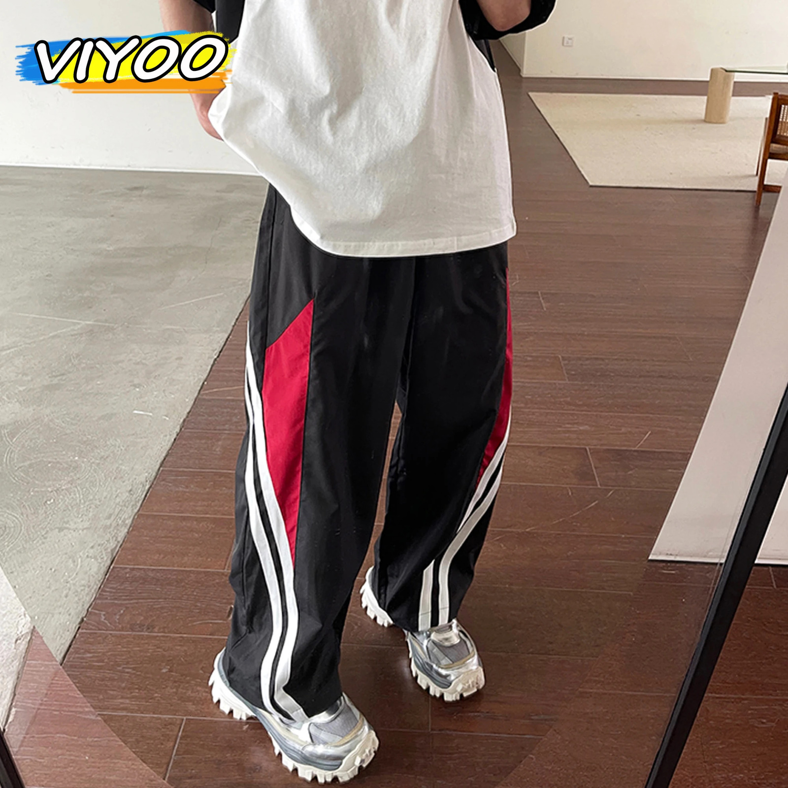 Womens Oversied Y2K Clothes Streetwear Cargo Jogging Wide Baggy Track Pants Korean Summer Clothing Tracksuits Techwear For Men 241214