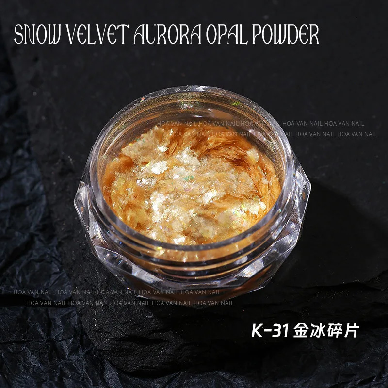 1Pc ultrathin nail art glitter powder Aurora opal decoration 12 color handmade 241213