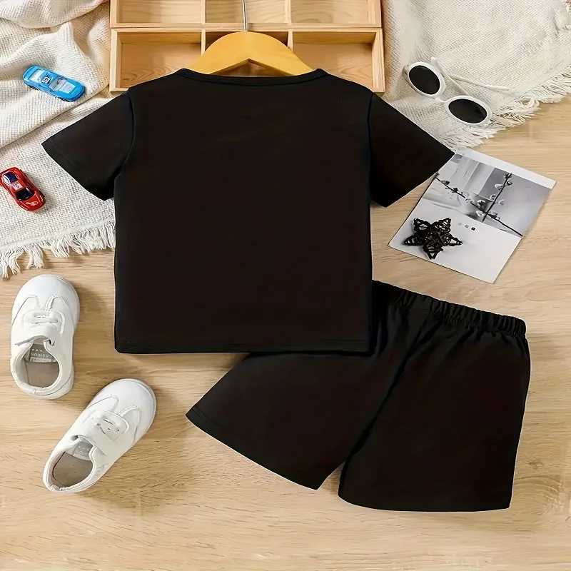Clothing Sets Summer Baby Clothes Set Children Boy Letter MAN Printed T-shirts and Shorts 2 Pieces Suit Kid Short Sleeve Top Bottom Outfits H241214