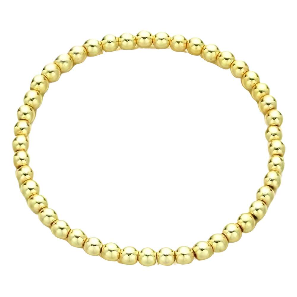 New Gold Plated Hematite Elastic Beaded Bracelet for Women