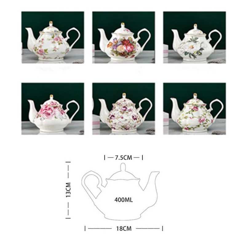 400ML European Bone Teapot UK Afternoon Tea Set Teapot Premium Ceramic Coffee Pot Heat resistant Water Pot Y241214