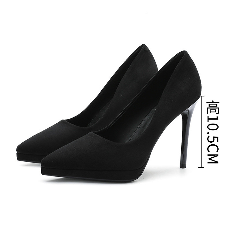 1088-8 Sexy Leopard Print Suede High-Heeled For Women With Pointed Toes, Thin Waterproof Platform, Super High Heels, Single Shoes