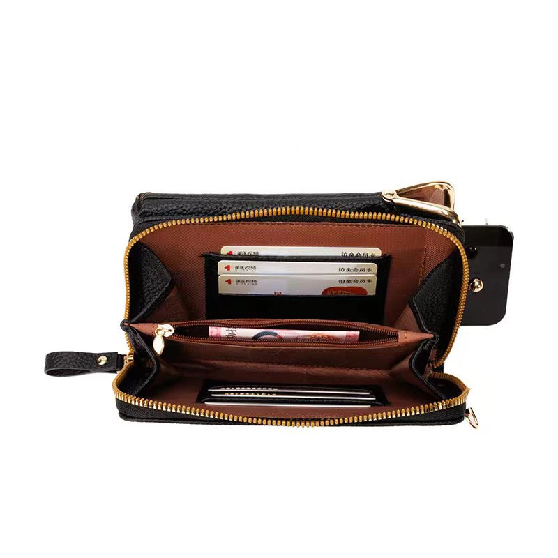 Womens handbag mobile wallet shoulder bag womens womens wallet clutch PU leather cross body bag 241213