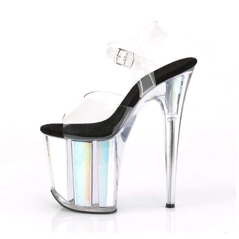 BBZAI New Pattern Superior Quality Super High Heel Ladies 20Cm Crystal Thin Heels Sandals Shoes Waterproof 10Cm 34-45 46