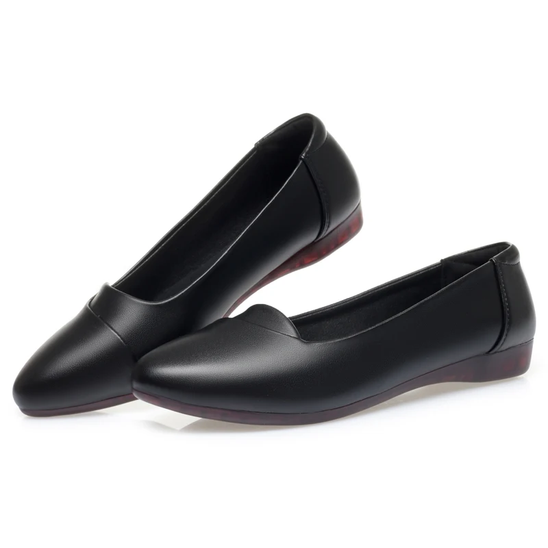 AIYUQI Women's Flat Shoes Large Size Spring Mommy Shoes Casual Non-Tie Ballet Shoes Women