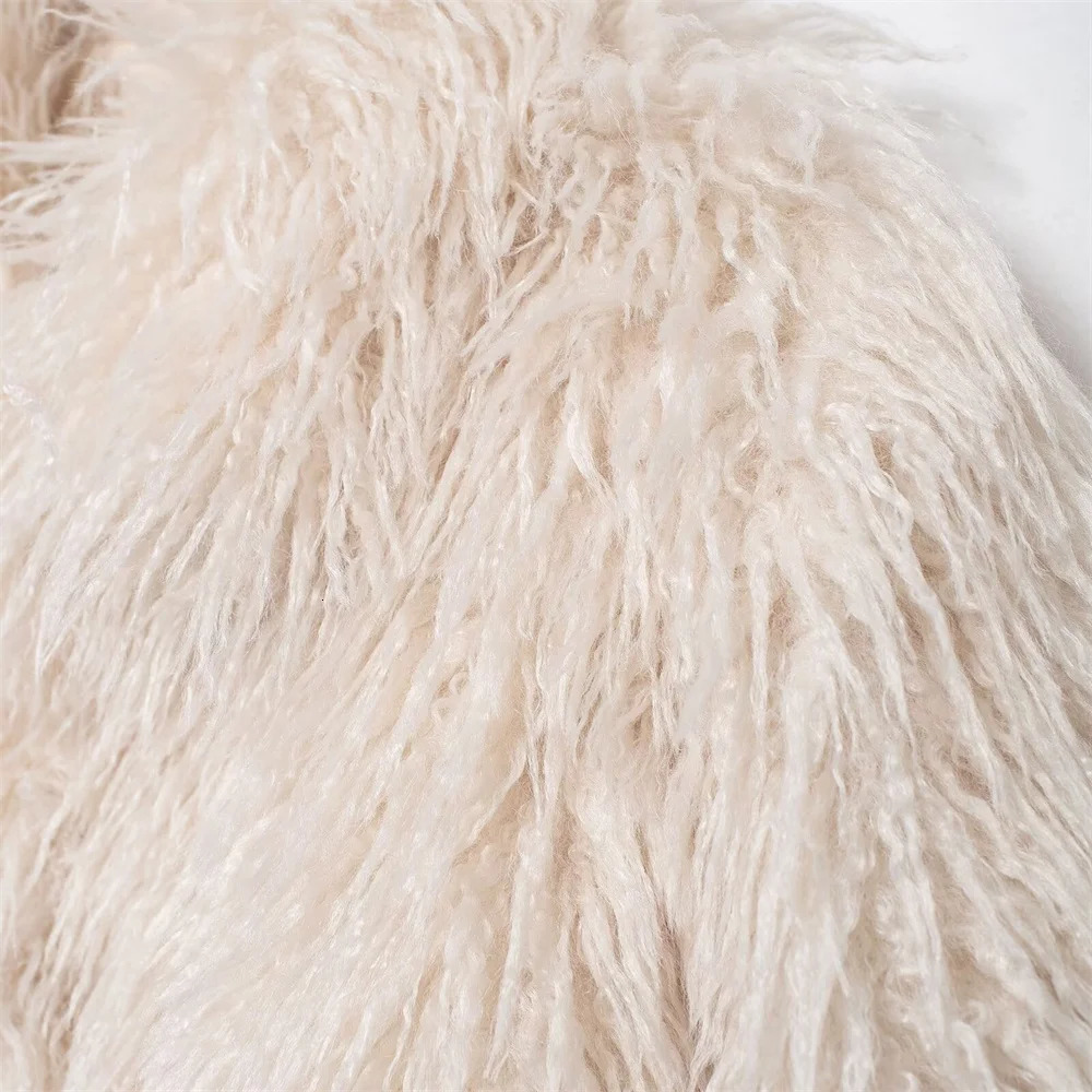 autumn womens clothing style fashionable simple and versatile fur effect long sleeved jacket 241211