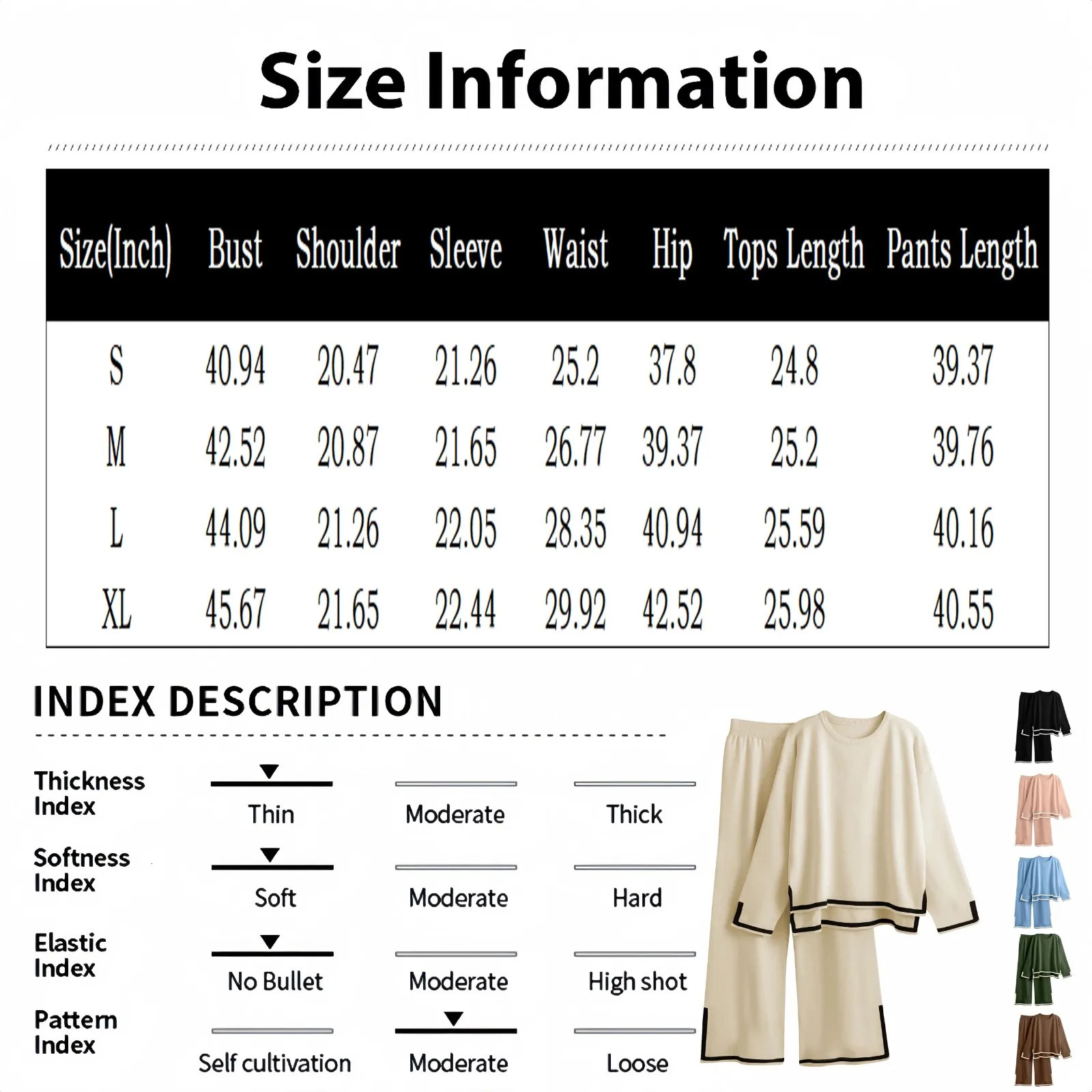 Knitted Womens Trousers Suit Two Piece Set Solid Color Winter Loose Long Sleeve Knitwear Flare Pants Sets Female Casual Suits 241209