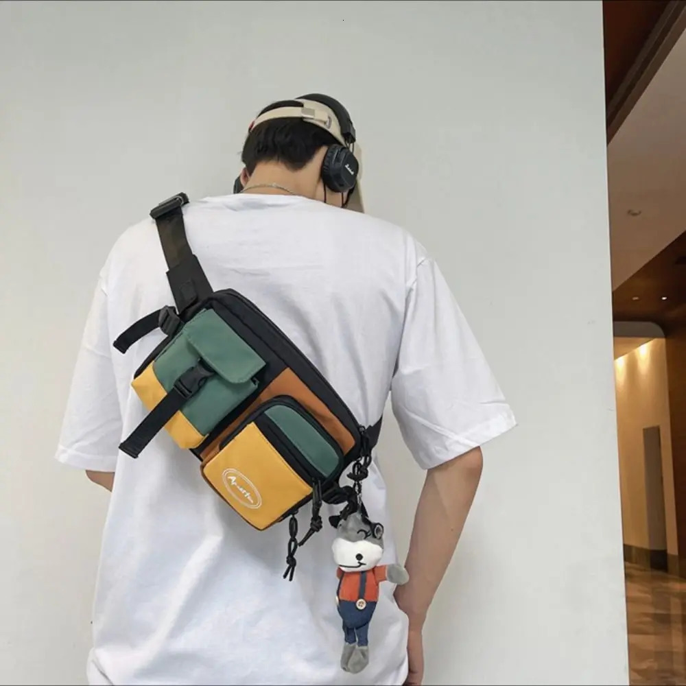 Nylon Men Chest Bag Large Capacity Chest Pack Casual Sling Bag Sports Male Shoulder Bag Outdoor Crossbody Bag 241214