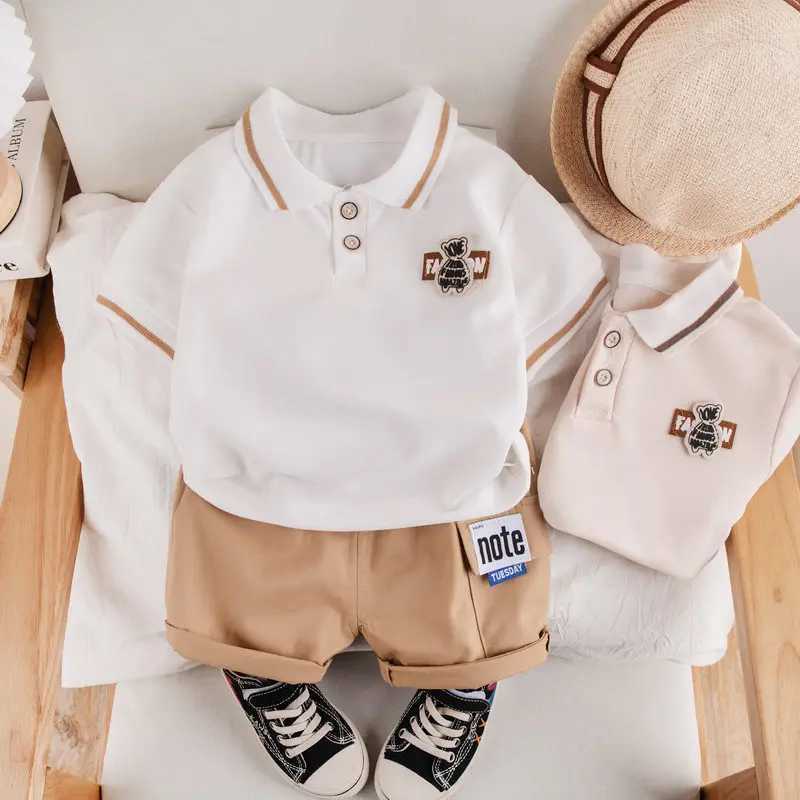 Clothing Sets New Children Summer Casual Clothes Suit Kids Boys Girls T-Shirt Short Pants 2pcs/set Kids Infant Coat Toddler Suit 0-5 Years H241214