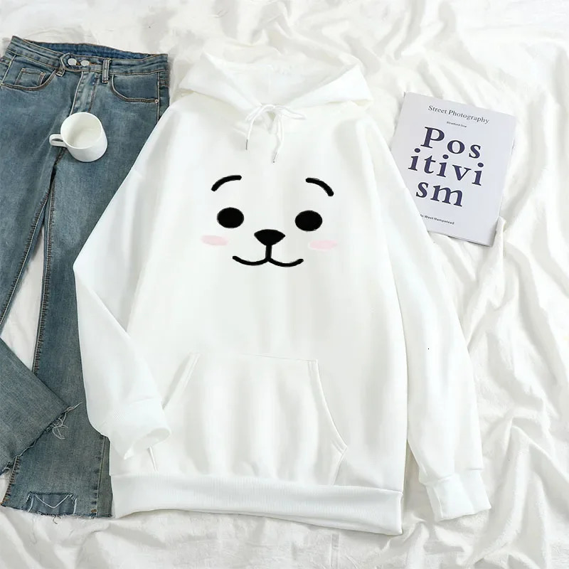 Korean KPOP Bangtan Band Members Color Expression Print Hoodies Women Harajuku Boy And Girls Hoodie Sport Casual Sweatshirt Tops 241214
