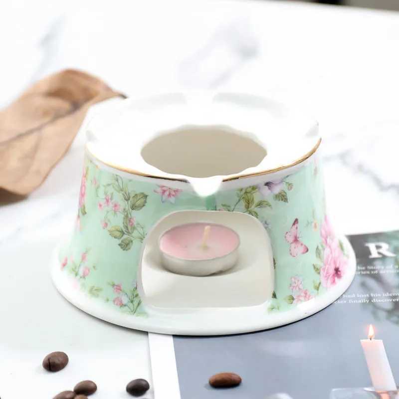 400ML English British Fine Teapot Heating Base High-Grade Porcelain Tea Warmer Teapot Set Ceramic Holding Furnace Y241214
