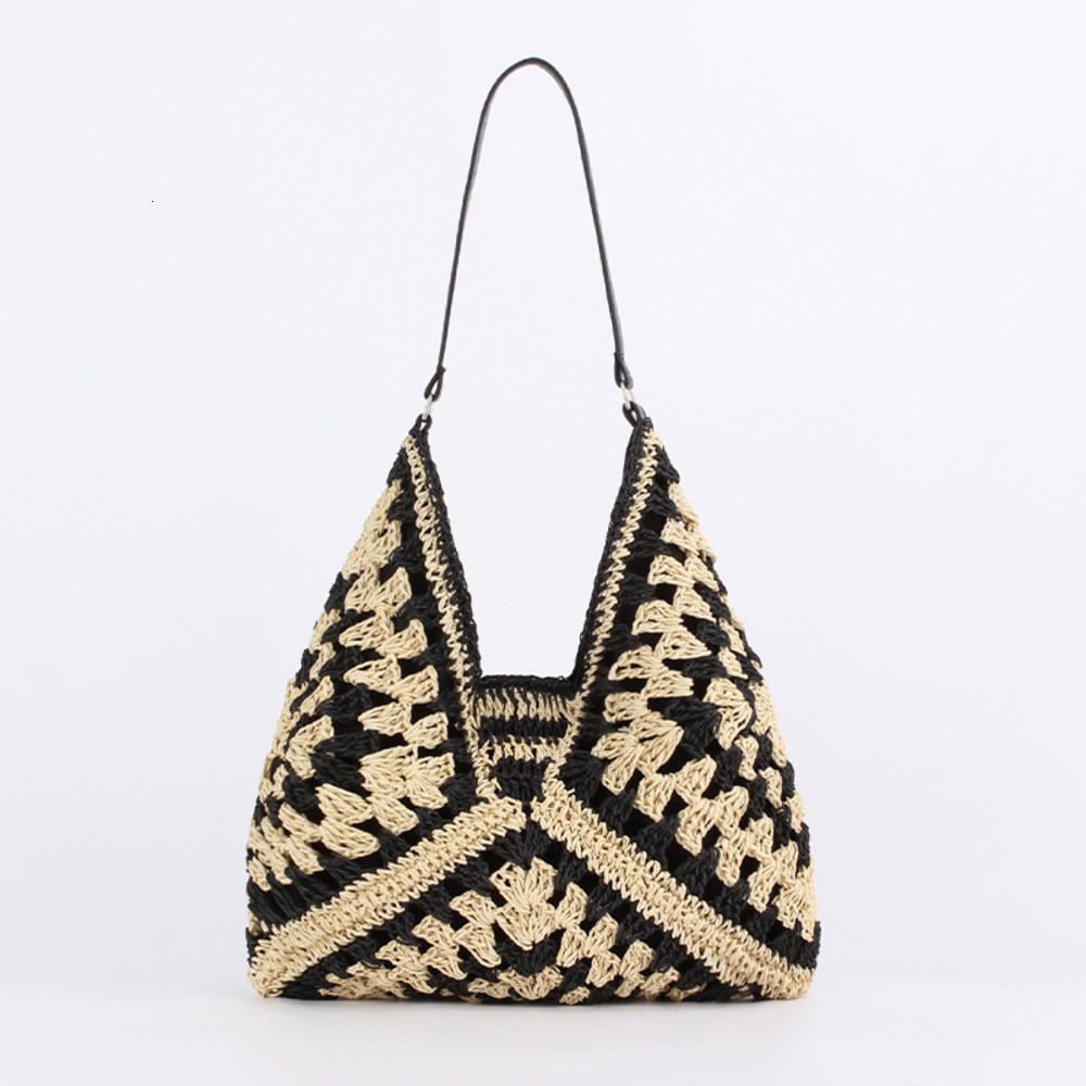 New Women's Handbag Large Capacity Retro Vacation Shoulder Bag Outdoor Leisure Handbag Designer Hollow Beach Bag Large Shopping Bag