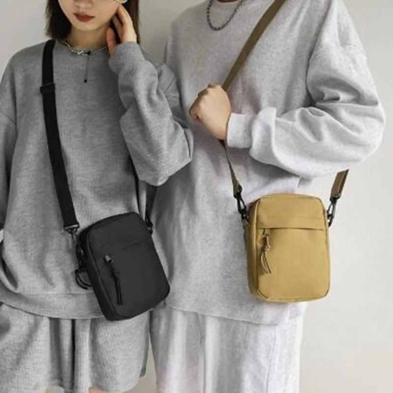 Womens cross body bag casual mens small shoulder bag solid color student phone bag mini bag 241213