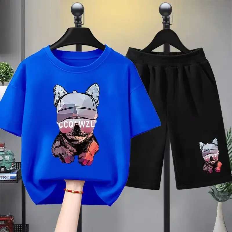 Clothing Sets Summer Baby Girls Clothes Set Children Boy Cartoon Bear Printed T-shirts and Shorts 2 Pieces Suit Kid Casual Top Bottom Outfits H241214