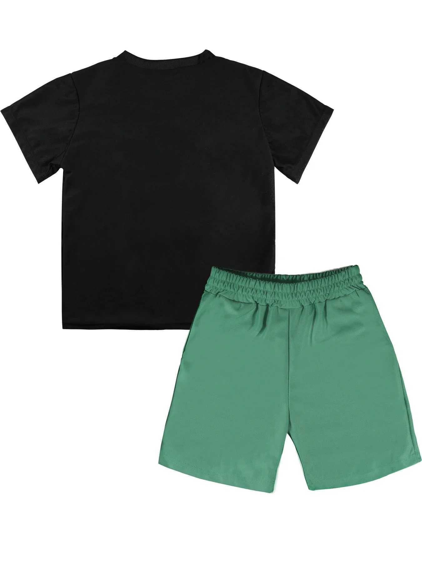 Clothing Sets Summer Baby Clothes Set Children Boy Girl Short Sleeve Tshirts and Shorts Suit Kid Embroidery Bear Top and Bottom 2pcs Tracksuit H241214