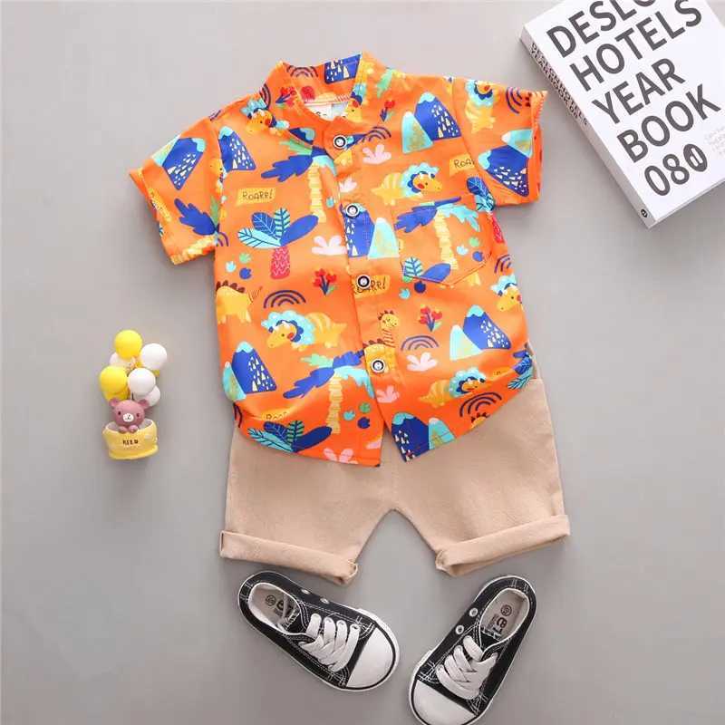 Clothing Sets New Children Casual Clothes Suit New Summer Kids Boys Girls Printe Shirt Shorts 2Pcs/Set Baby Toddler Clothing Infant 0-4 YEARS H241214