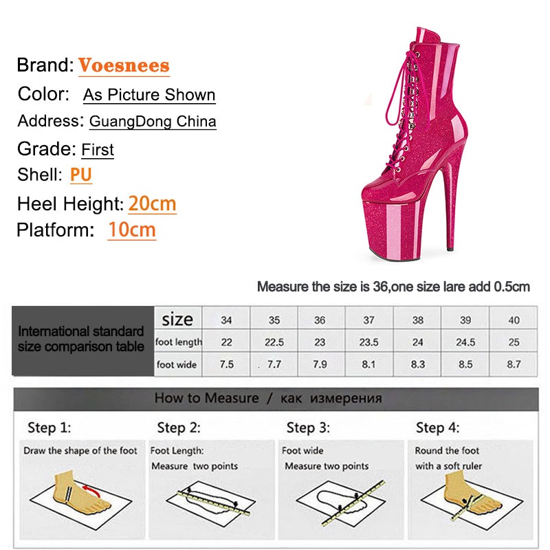 Sexy 8 Heel Pole Dancing Boots Stripper Exotic High Party Dress Women's Platform Ultra-High Shoes On Heels