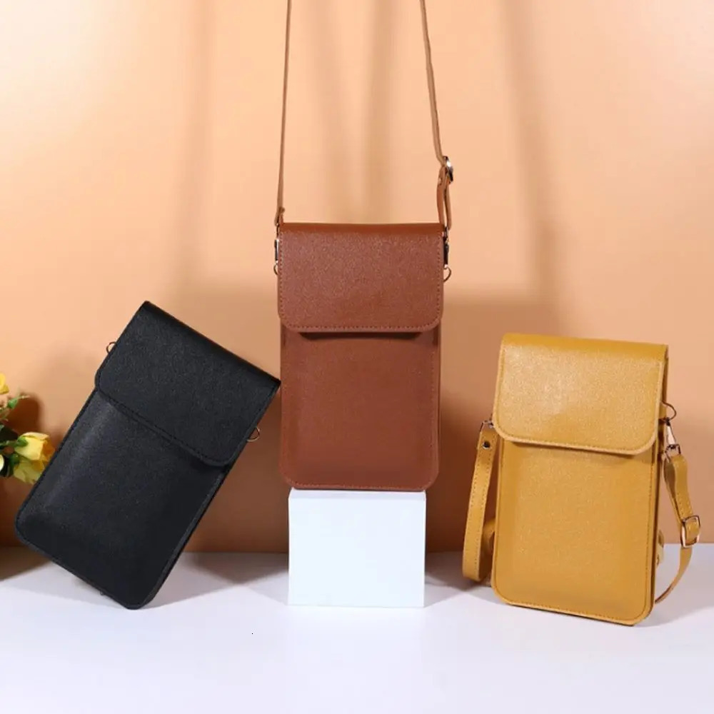 Womens mini bag touch screen mobile wallet PU leather handbag womens cross bag shoulder bag wallet 241213